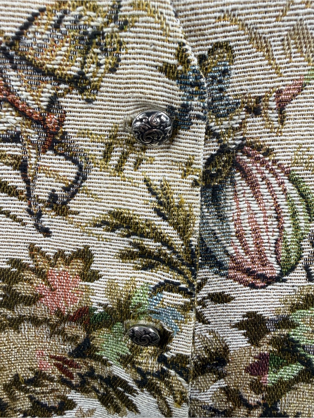 Ornate Tapestry Vest P2P 18.5” Size M/L - Picture 2 of 5